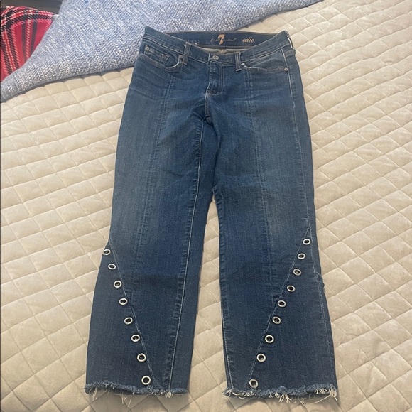 7 For All Mankind Denim - 7 for all man kind Blue Women's Jeans with Eyelet rivet Detail
